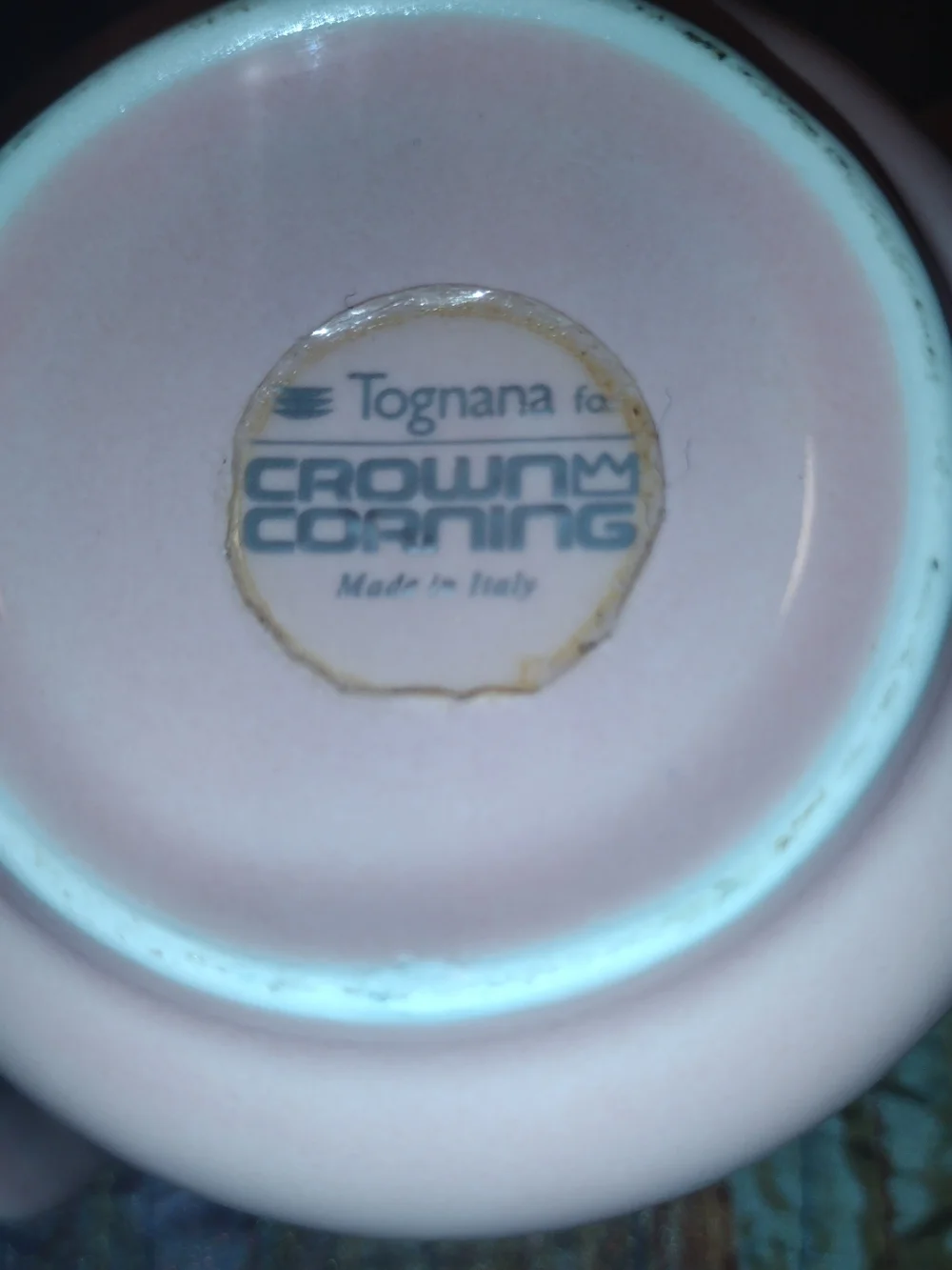 Vintage Tognana Crown Corning Pink Teapot